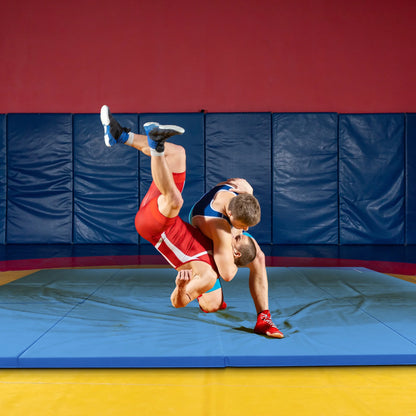 10Ft X 4Ft X 2In 4-Panel All-Purpose Folding Gymnastics Mat, Multicolored