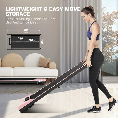 ANCHEER Walking Pad, 2 in 1 under Desk Treadmill with Remote Control、Led Display, 300 Lbs Portable Treadmill for Home/Office (White)