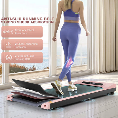 ANCHEER Walking Pad, 2 in 1 under Desk Treadmill with Remote Control、Led Display, 300 Lbs Portable Treadmill for Home/Office (White)