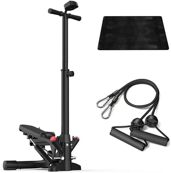 Mini Stair Stepper with Resistance Bands | Compact Full-Body Home Workout