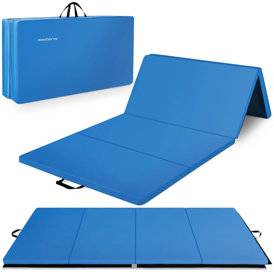 10Ft X 4Ft X 2In 4-Panel All-Purpose Folding Gymnastics Mat, Multicolored