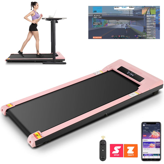 ANCHEER Walking Pad, 2 in 1 under Desk Treadmill with Remote Control、Led Display, 300 Lbs Portable Treadmill for Home/Office (White)